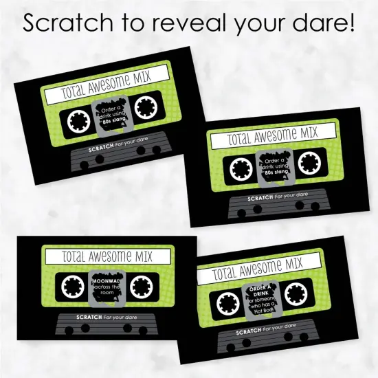 Big Dot of Happiness 80's Retro - Totally 1980s Party Game Scratch Off Dare Cards - 22 Count {4}