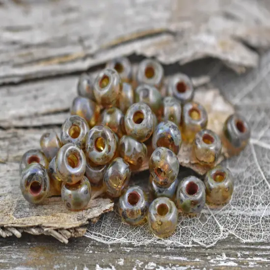 20g Crystal Travertine 2/0 Matubo Beads {2}