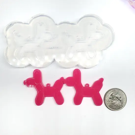 Balloon Dog Dangle Earrings Silicone Mold with Loop Hole(C2) {3}