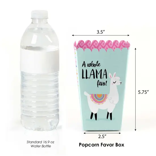 Big Dot of Happiness Whole Llama Fun - Llama Fiesta Baby Shower or Birthday Party Favor Popcorn Treat Boxes - Set of 12 {3}