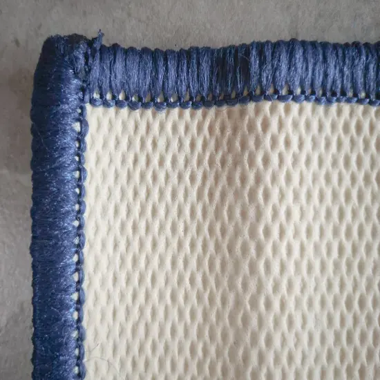 Deerlux Modern Living Room Area Rug with Nonslip Backing, Geometric Gray and Blue Trellis Pattern {5}