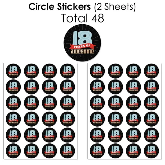Big Dot of Happiness Boy 18th Birthday - Eighteenth Birthday Party Candy Favor Sticker Kit - 304 Pieces {7}