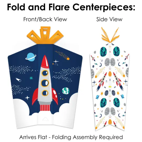 Big Dot of Happiness Blast Off to Outer Space - Rocket Ship Baby Shower or Birthday Party Decor and Confetti - Terrific Table Centerpiece Kit 30 Ct {6}