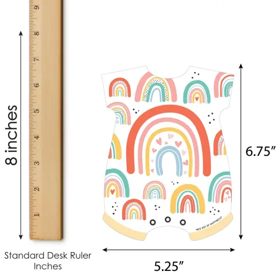 Big Dot of Happiness Hello Rainbow - Picture Bingo Cards and Markers - Boho Baby Shower Shaped Bingo Game - Set of 18 {6}