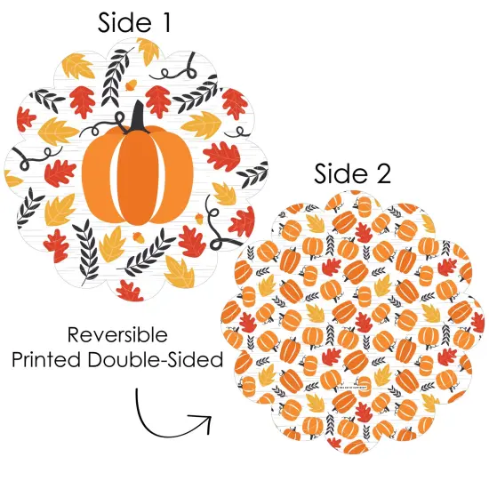 Big Dot of Happiness Fall Pumpkin - Halloween or Thanksgiving Party Round Table Decorations - Paper Chargers - Place Setting For 12 {4}