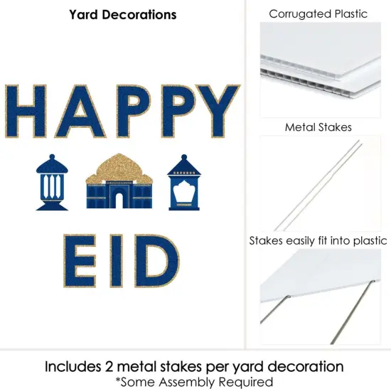 Big Dot of Happiness Eid Mubarak - Yard Sign Outdoor Ramadan Lawn Decorations - Happy Eid Yard Signs {4}