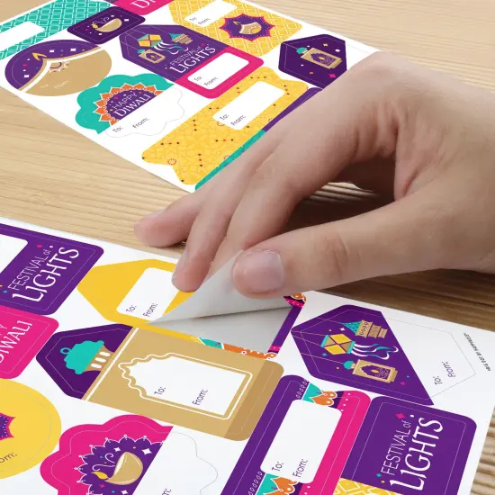 Big Dot of Happiness Happy Diwali - Assorted Festival of Lights Party Gift Tag Labels - To and From Stickers - 12 Sheets - 120 Stickers {6}