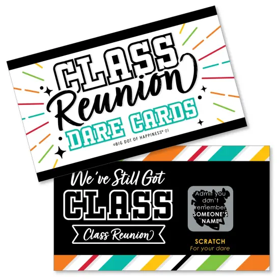Big Dot of Happiness Still Got Class - High School Reunion Party Game Scratch Off Dare Cards - 22 Count {1}