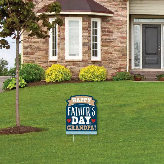 Big Dot of Happiness Grandpa, Happy Father's Day - Outdoor Lawn Sign - We Love Grandfather Yard Sign - 1 Piece {4}