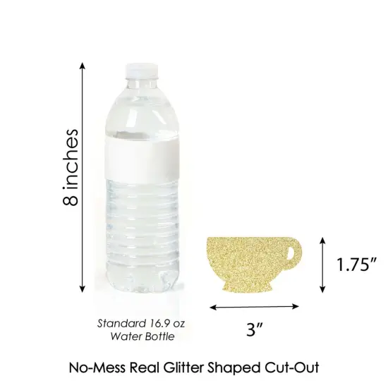 Big Dot of Happiness Gold Glitter Tea Cup - No-Mess Real Gold Glitter Cut-Outs - Garden Tea Party Confetti - Set of 24 {4}