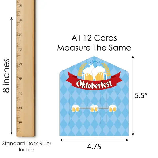 Big Dot of Happiness Oktoberfest - German Beer Festival Game Pickle Cards - Pull Tabs 3-in-a-Row - Set of 12 {7}