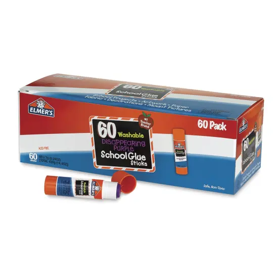 Elmer's Washable Disappearing Purple Glue Stick - 0.24 oz, Pkg of 60 {1}