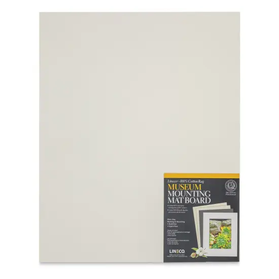 Lineco Cotton Rag Museum Mounting Boards - Pkg of 25, Aged White, 16" x 20" {1}