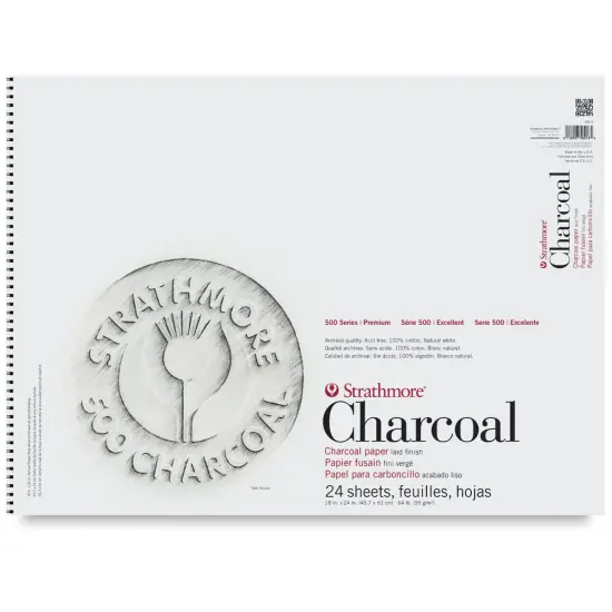 Strathmore 500 Series Charcoal Pad - 18" x 24", White, 24 Sheets {1}