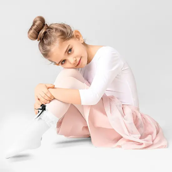 White Ruffled Anklet Socks - Frilly White Opaque Lace Ruffles Top Trim Bobby Sock With Black Satin Back Bow {3}