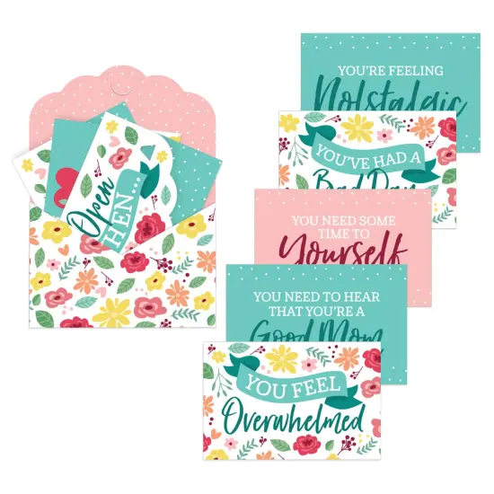 Big Dot of Happiness Colorful Floral Happy Mother's Day - Cards for Mom Gift Box Kit - Open When Letters - Set of 8 {1}