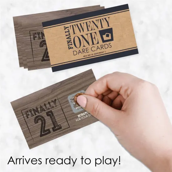 Big Dot of Happiness Finally 21 - 21st Birthday - Birthday Party Game Scratch Off Dare Cards - 22 Count {3}