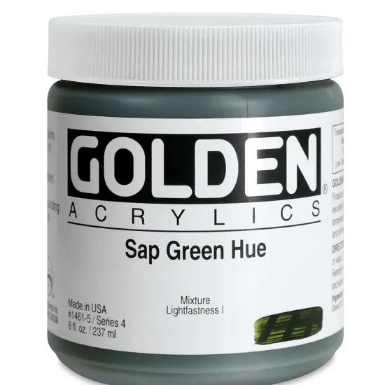Golden Heavy Body Artist Acrylics - Sap Green Historic Hue, 8 oz Jar {2}