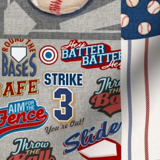 Various Fabrics by the Yard or Fat Quarter Baseball Patchwork Pitcher Red White Blue Quilt Topper Wholecloth Cheater Quilt Summer Sport America Usa 4Th Of July Custom Printed Fabric by Spoonflower {7}