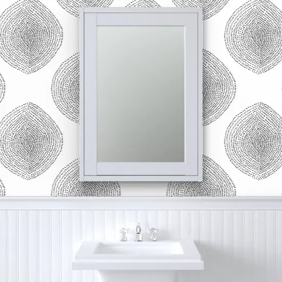 Pre-Pasted Wallpaper 2FT Wide Boho Black White Modern Abstract Custom Pre-pasted Wallpaper by Spoonflower {6}