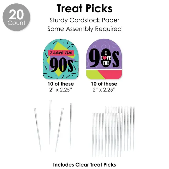 Big Dot of Happiness 90&rsquo;s Throwback - 1990s Party Favors and Cupcake Kit - Fabulous Favor Party Pack - 100 Pieces {7}