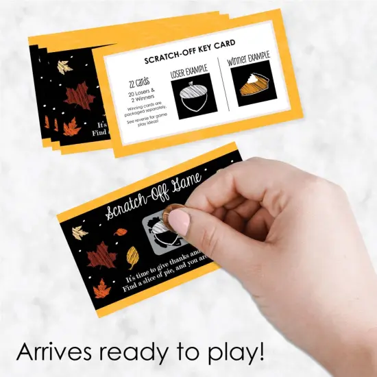 Big Dot of Happiness Give Thanks - Thanksgiving Party Game Scratch Off Cards - 22 Count {3}