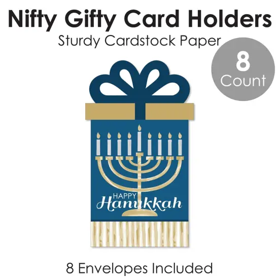 Big Dot of Happiness Happy Hanukkah - Chanukah Holiday Party Money and Gift Card Sleeves - Nifty Gifty Card Holders - Set of 8 {6}