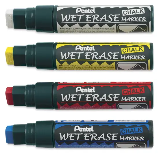 Pentel Wet Erase Chalk Markers - Primary Colors, Jumbo Point, Set of 4 {2}