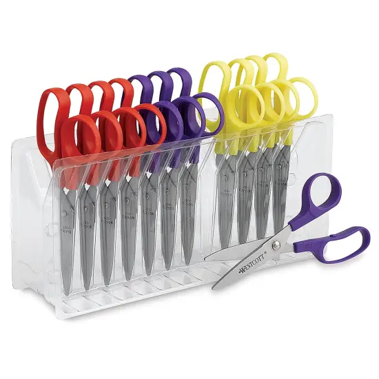 Acme Kleencut Kids' Scissors - Set of 12, with Rack, Pointed {2}