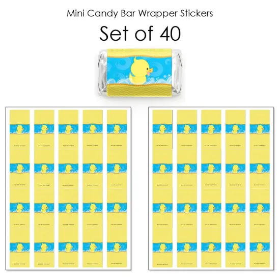 Big Dot of Happiness Ducky Duck - Mini Candy Bar Wrapper Stickers - Baby Shower or Birthday Party Small Favors - 40 Count {4}