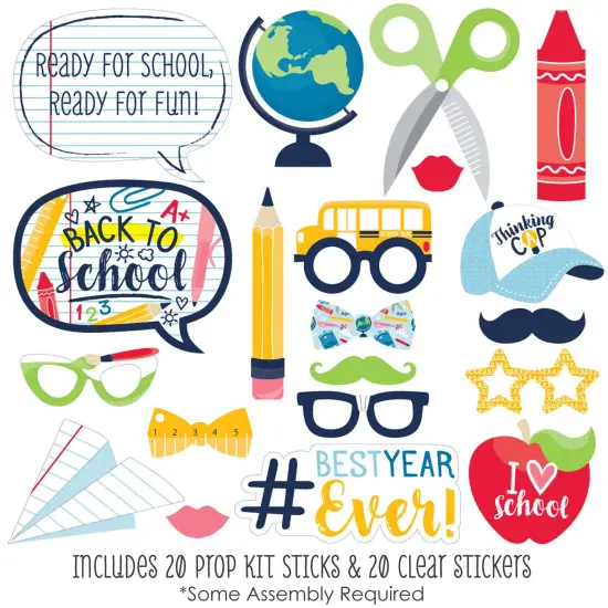 Big Dot of Happiness Back to School - First Day of School Classroom Decorations and Photo Booth Props Kit - 20 Count {3}
