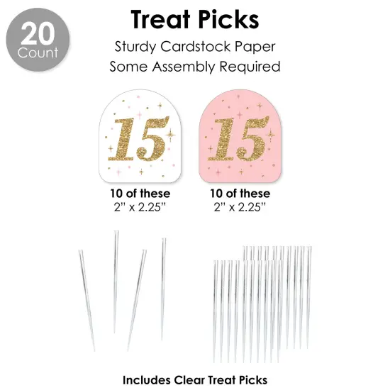 Big Dot of Happiness Mis Quince Anos - Quinceanera Sweet 15 Birthday Party Favors and Cupcake Kit - Fabulous Favor Party Pack - 100 Pieces {7}