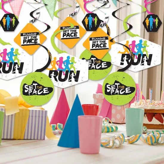 Big Dot of Happiness Set the Pace - Running - Track, Cross Country or Marathon Party Hanging Decor - Party Decoration Swirls - Set of 40 {3}