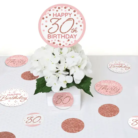 Big Dot of Happiness 30th Pink Rose Gold Birthday - Happy Birthday Party Giant Circle Confetti - Party Decorations - Large Confetti 27 Count {7}