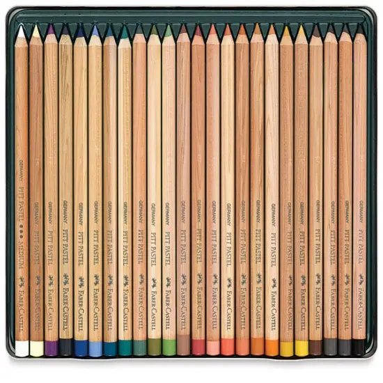 Faber-Castell Pitt Pastel Pencil Set - Assorted Colors, Tin Box, Set of 24 {2}