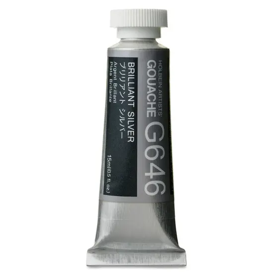 Holbein Artists' Gouache - Brilliant Silver, 15 ml tube {1}