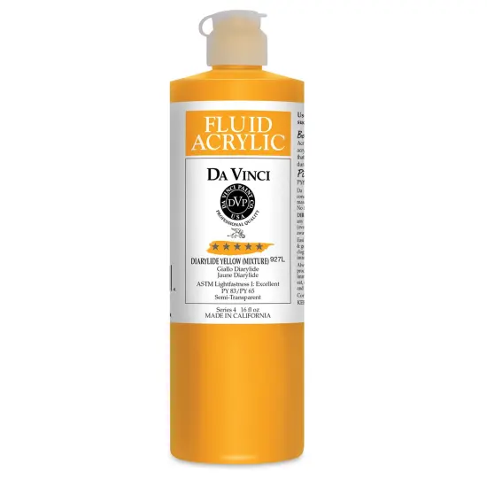 Da Vinci Fluid Acrylics - Diarylide Yellow (Mixture), 16 oz bottle {1}