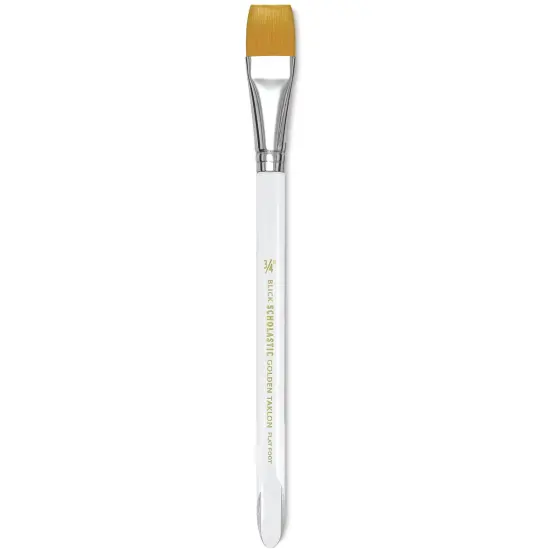 Blick Scholastic Short Handle Golden Taklon Brush - Flat Foot, Size 3/4" {1}