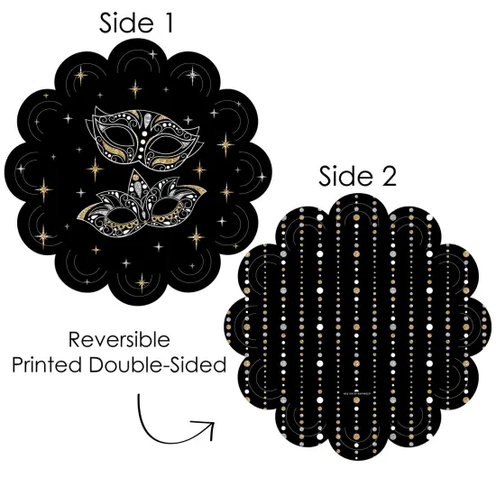 Big Dot of Happiness Masquerade - Mask Party Round Table Decorations - Paper Chargers - Place Setting For 12 {4}