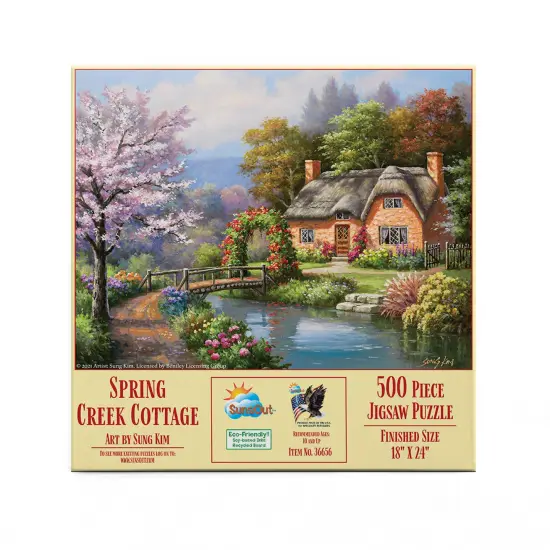 Sunsout Spring Creek Cottage 500 pc Jigsaw Puzzle 36656 {4}