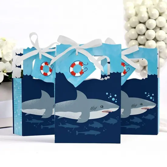 Big Dot of Happiness Shark Zone - Jawsome Party or Birthday Party Favor Boxes - Set of 12 {4}