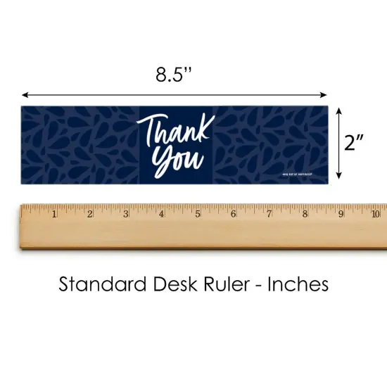 Big Dot of Happiness Navy Blue Elegantly Simple - Guest Party Favors Water Bottle Sticker Labels - Set of 20 {6}