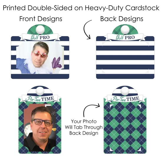 Big Dot of Happiness Par-Tee Time - Golf - Birthday or Retirement Party Picture Centerpiece Sticks - Photo Table Toppers - 15 Pieces {7}