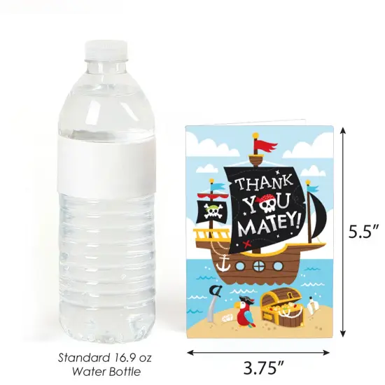 Big Dot of Happiness Pirate Ship Adventures - Skull Birthday Party Thank You Cards (8 count) {4}