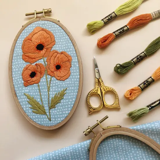 MCreativeJ Poppies - Intermediate Hand Embroidery DIY Craft Kit {3}