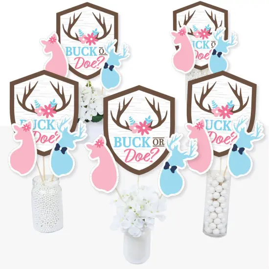 Big Dot of Happiness Buck or Doe - Hunting Gender Reveal Party Centerpiece Sticks - Table Toppers - Set of 15 {3}