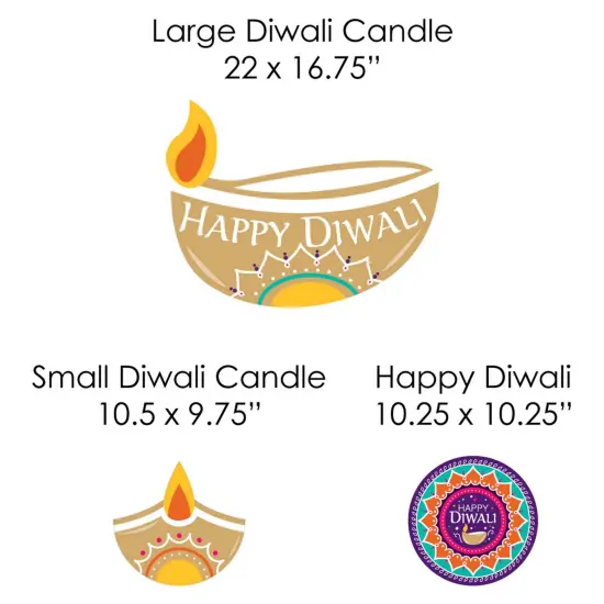 Big Dot of Happiness Happy Diwali - Yard Sign and Outdoor Lawn Decorations - Festival of Lights Party Yard Signs - Set of 8 {7}