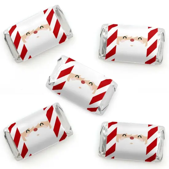Big Dot of Happiness Jolly Santa Claus - Mini Candy Bar Wrappers Sticker - Christmas Party Small Favors - 40 Count {1}