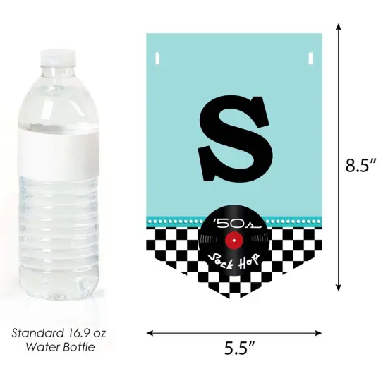 Big Dot of Happiness 50's Sock Hop - 1950s Party Bunting Banner - Rock N Roll Party Decorations - Shake Rattle and Roll {4}