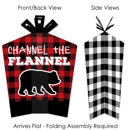 Big Dot of Happiness Lumberjack - Channel the Flannel - Table Decorations - Buffalo Plaid Party Fold and Flare Centerpieces - 10 Count {3}